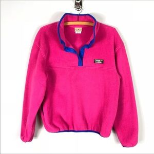 LL Bean pink fleece pullover
